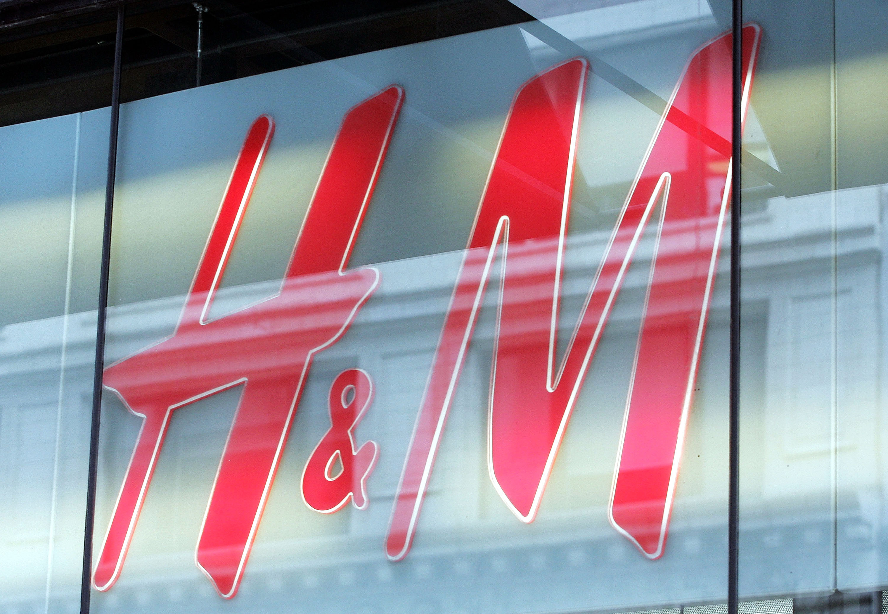 H&M sign hangs in a window April 7, 2005 in Chicago, Illinois.