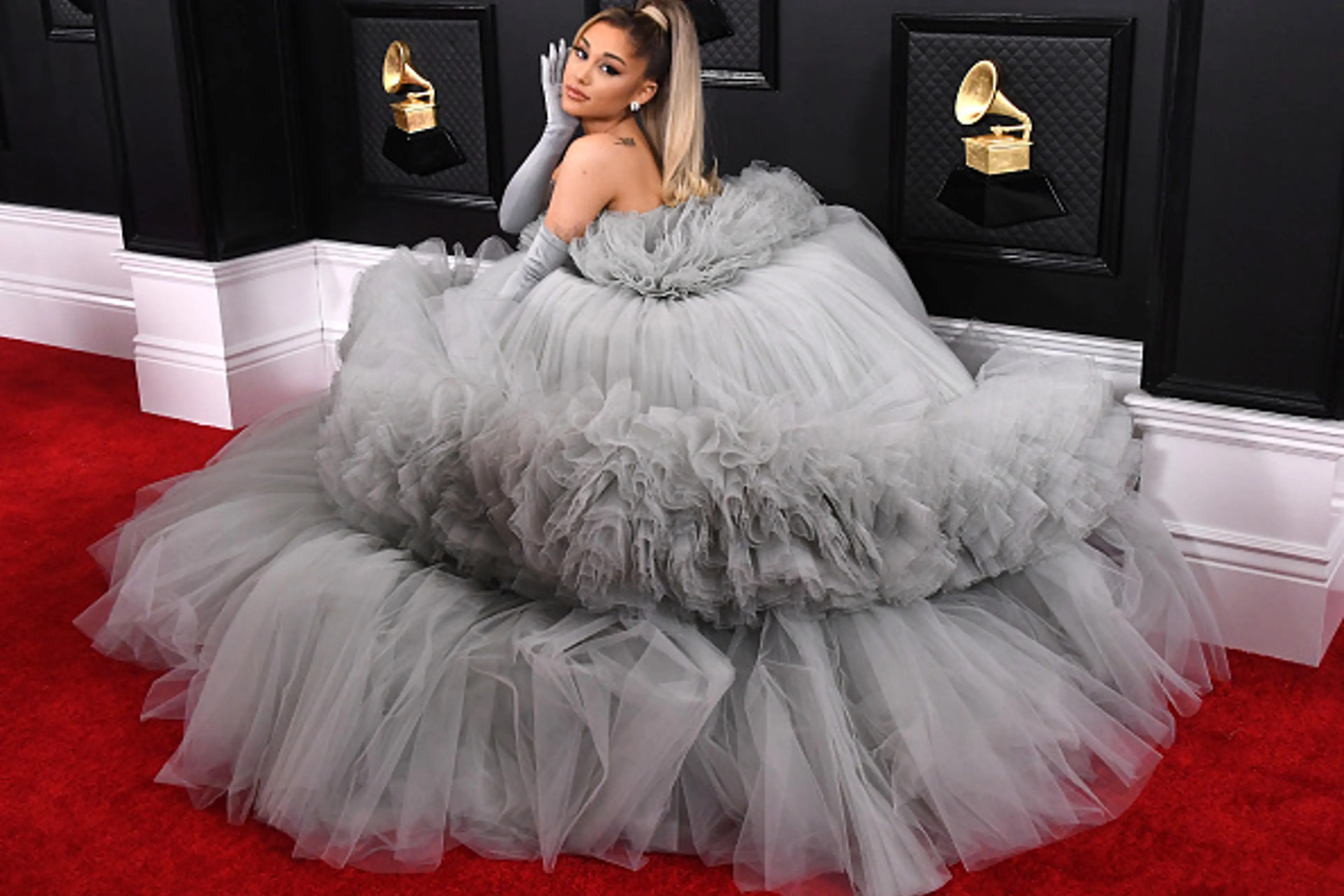 Ariana Grande's Grammys Dress Swallowed the Internet Whole Ariana Grande's Grammys Dress Swallowed the Internet Whole
