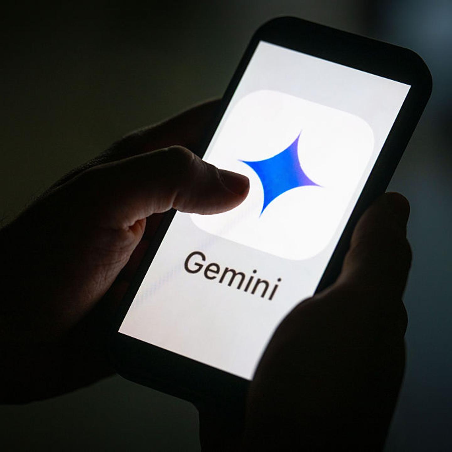 In this photo illustration logo of 'Gemini' is seen on a mobile screen on July 2, 2025.