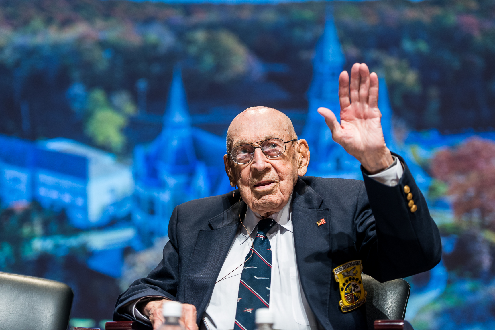 Dick Cole speaks at the National World War I Museum and Memorial in Kansas City, Mo., on Dec. 7, 2016