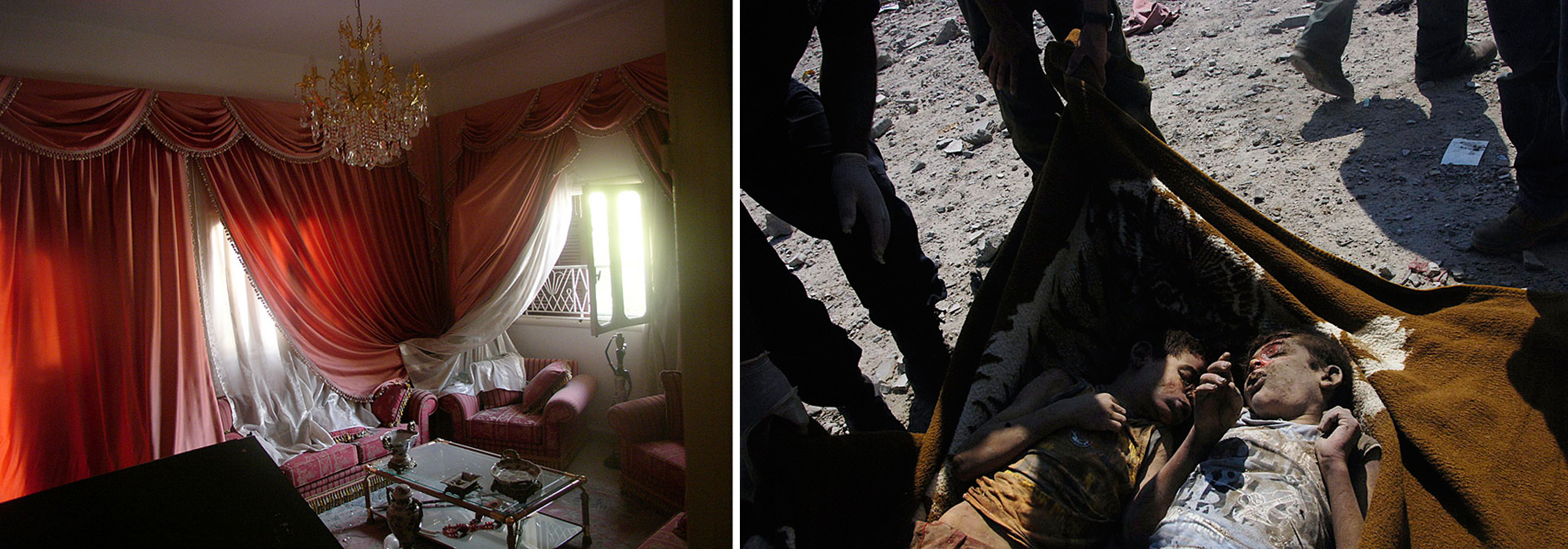 I remember the 2016 war in Lebanon as pretty much driving and wandering around a certain Mediterranean picturesque but empty normality, suddenly interrupted by the extreme brutality of the war.  The two pictures that stick in my mind are the red-lit fami