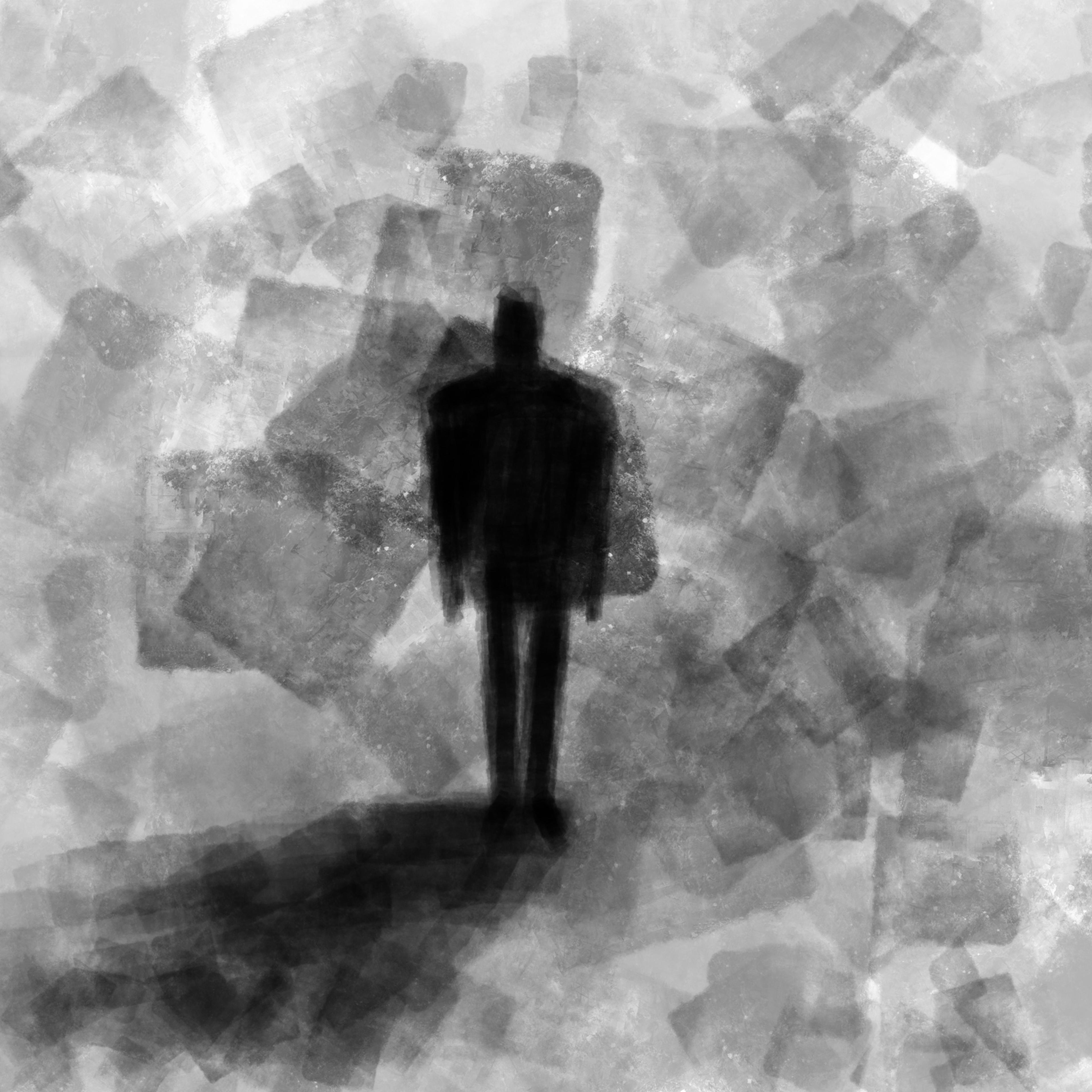 Depression. Abstract art illustration.