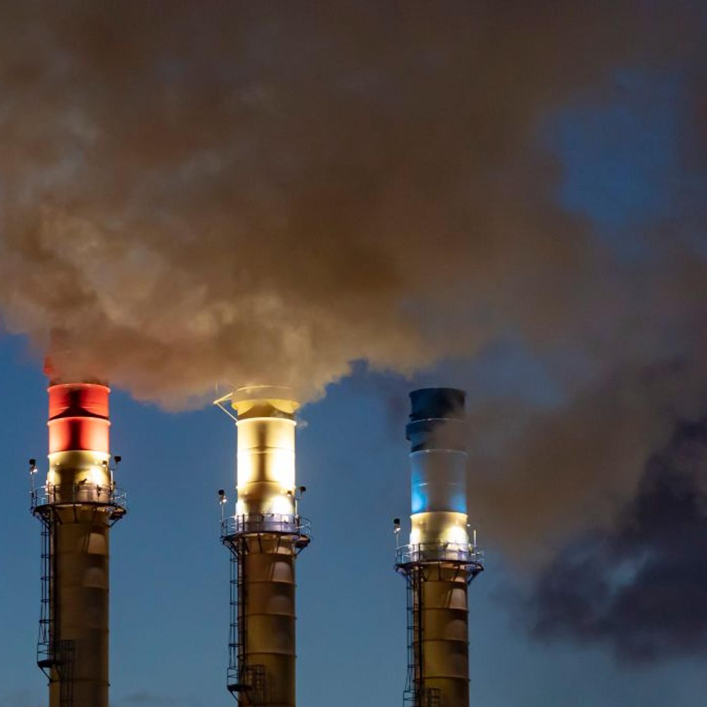 Smokestacks at Electricity Generating Plant