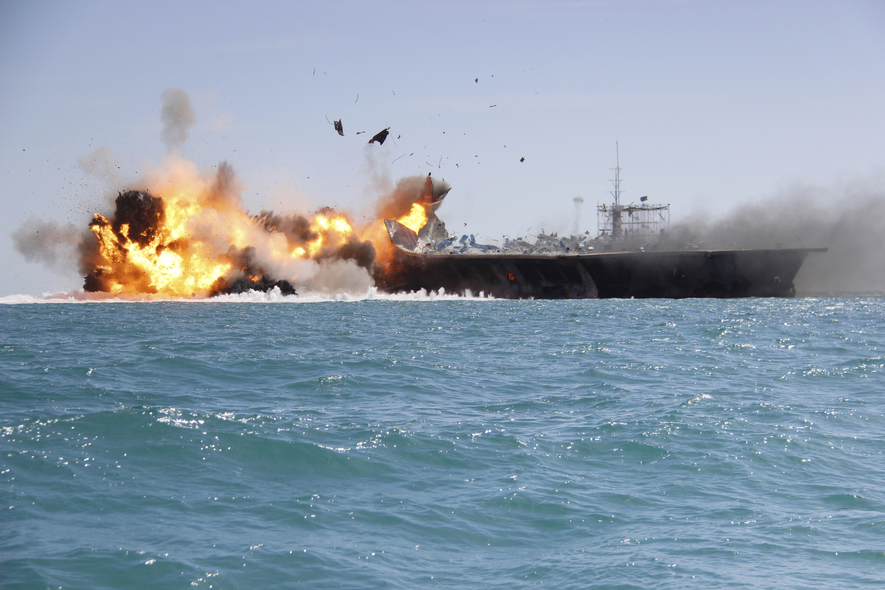 Iran Blows Up Replica U.S. Warship During Defense Drill