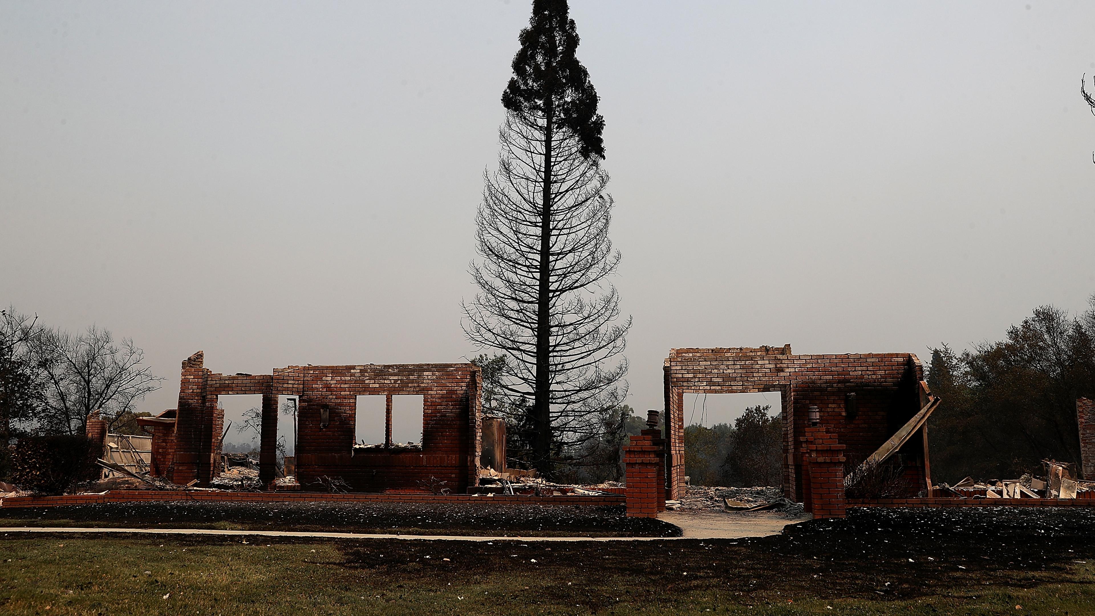 A view of a home that was destroyed by the Carr Fire in Redding, Calif. on July 27.
