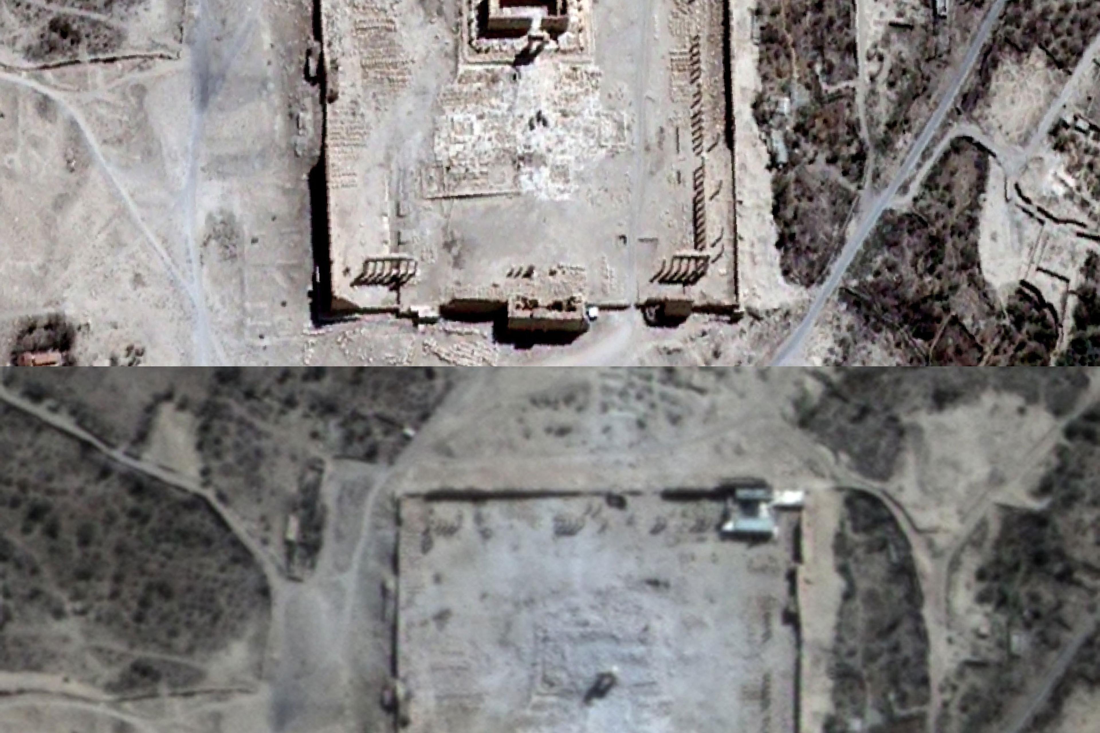 Palmyra Ancient Temple Destroyed Satellite Images ISIS