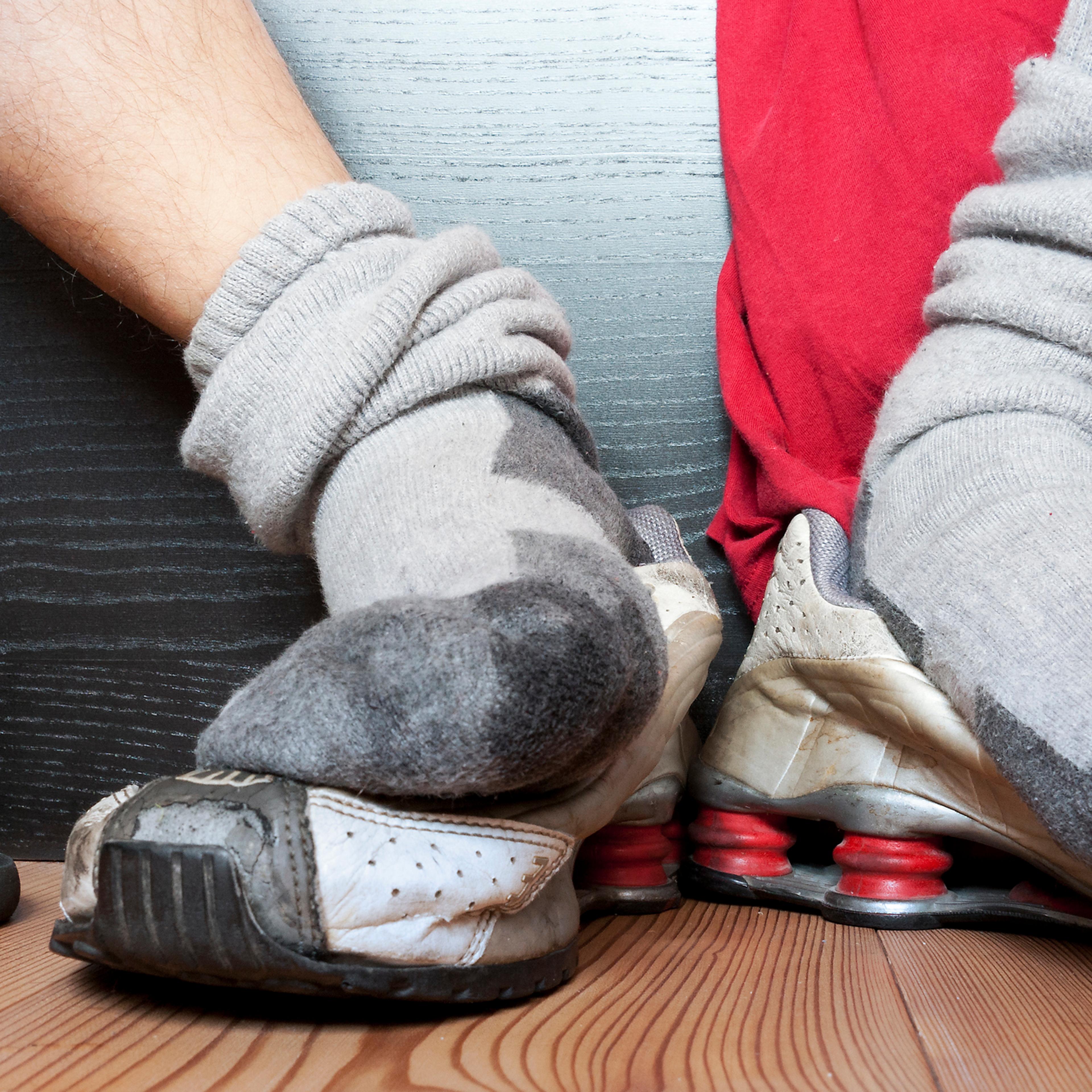 Sweaty smelly socks after gym