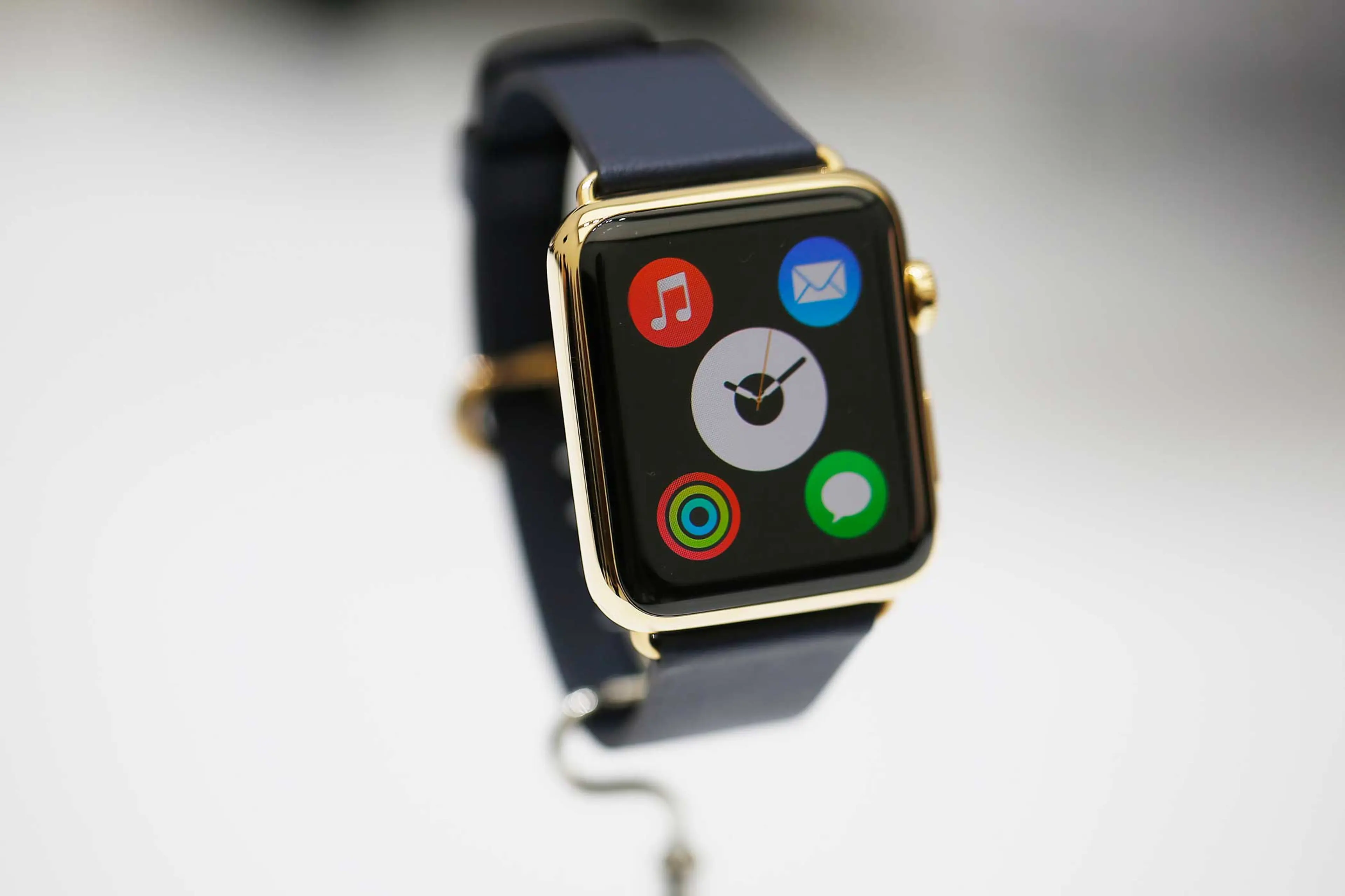 New Apple Watch is pictured during an Apple event at the Flint Center for the Performing Arts in Cupertino