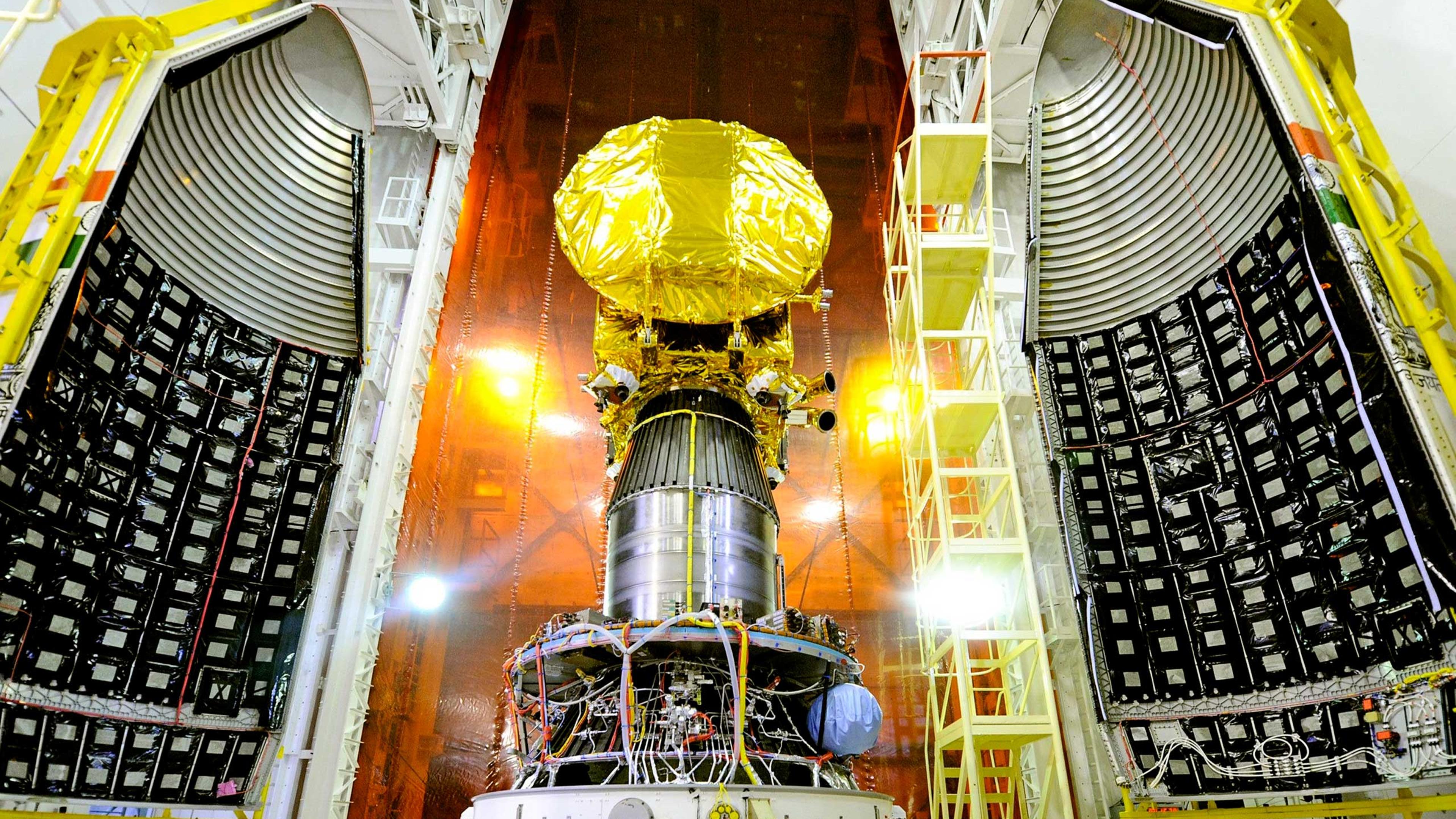 Mangalyaan, India's Mars Orbiter Mission, is prepared for its Nov. 5, 2013 launch into space.