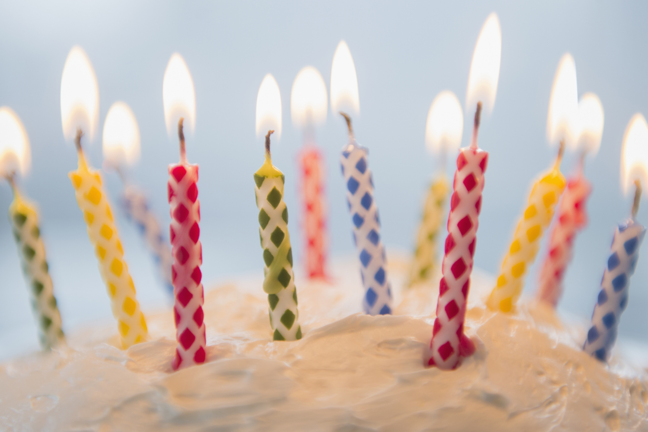 Birthday candles in a cake