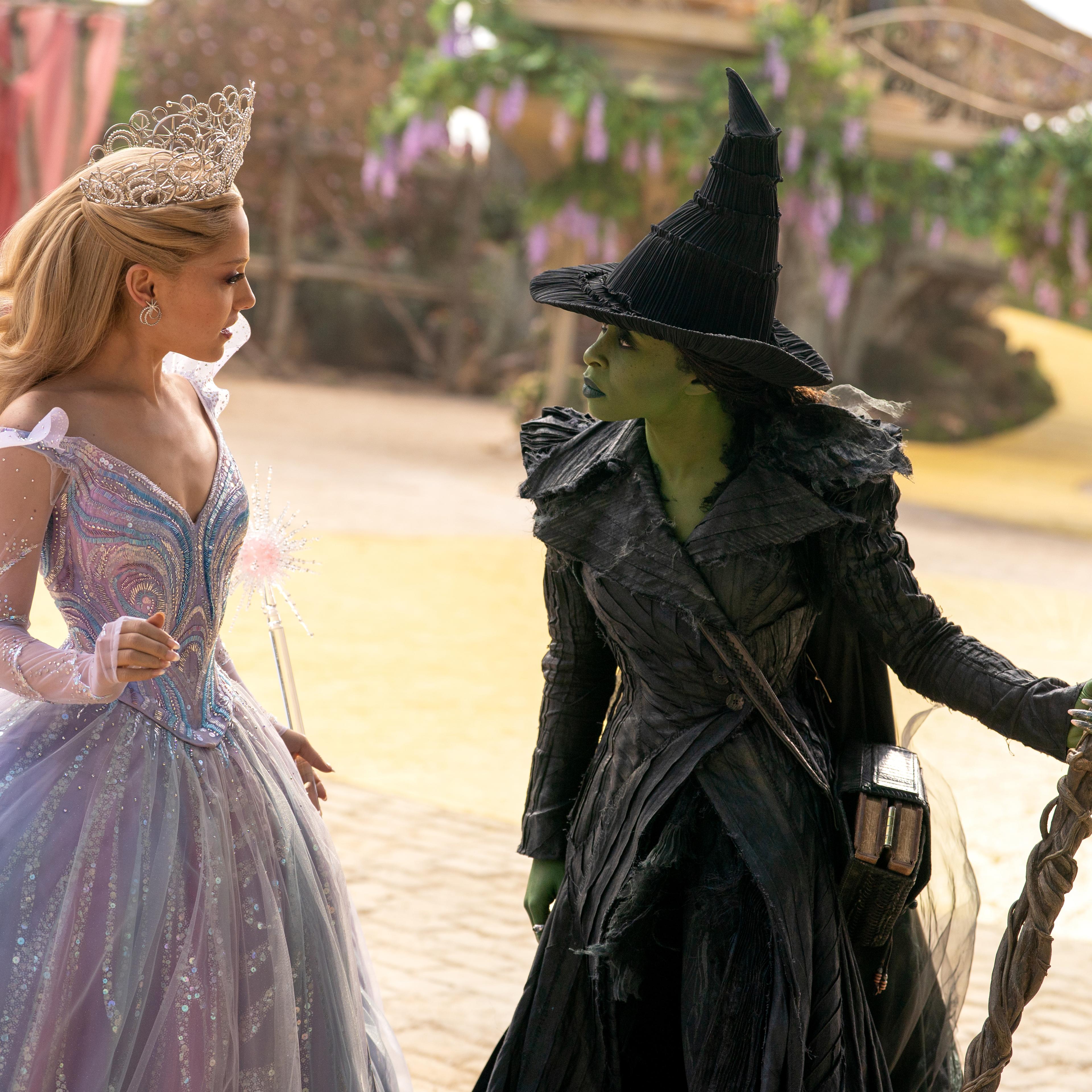 Ariana Grande as Glinda and Cynthia Erivo as Elphaba in 'Wicked: For Good.'