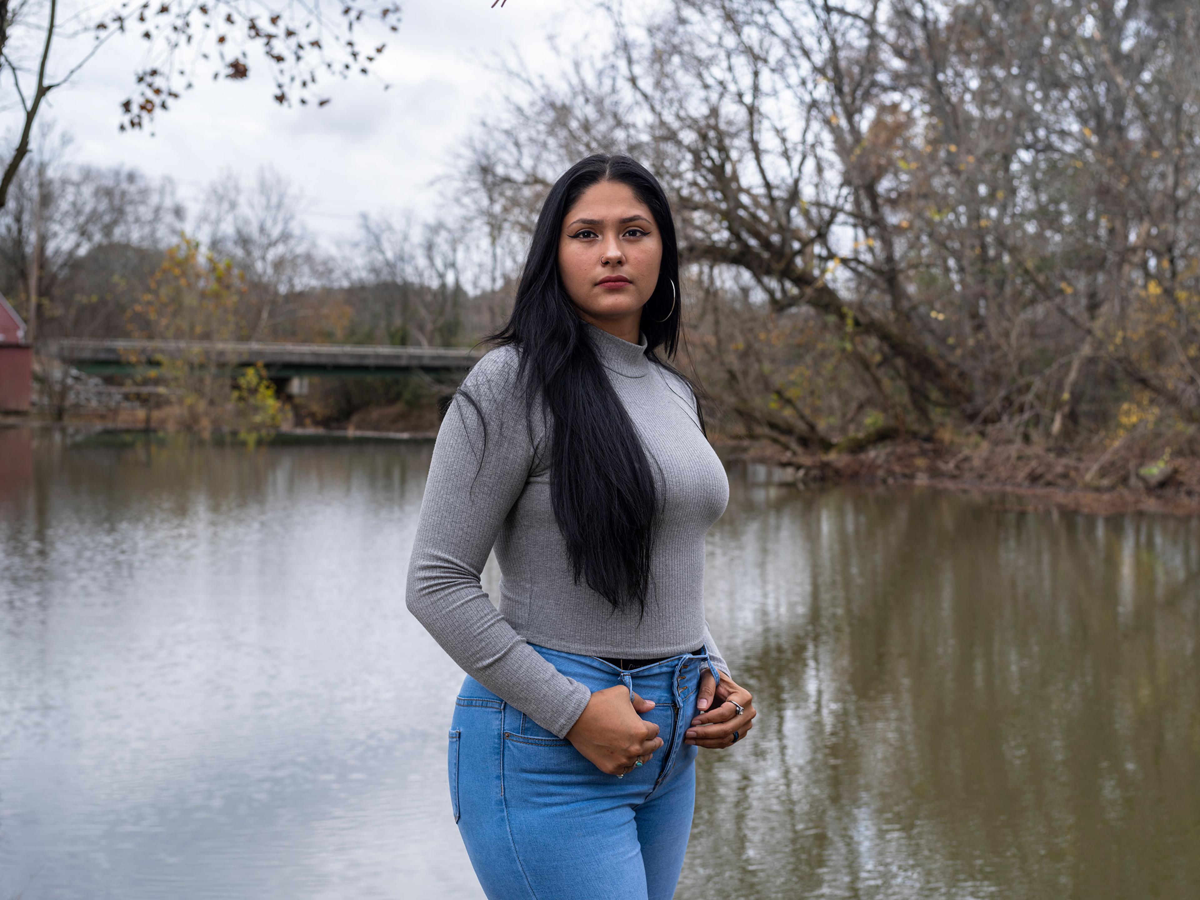 Lupita Cadena poses for a portrait near her home in Chatsworth, Ga. on Nov. 6.