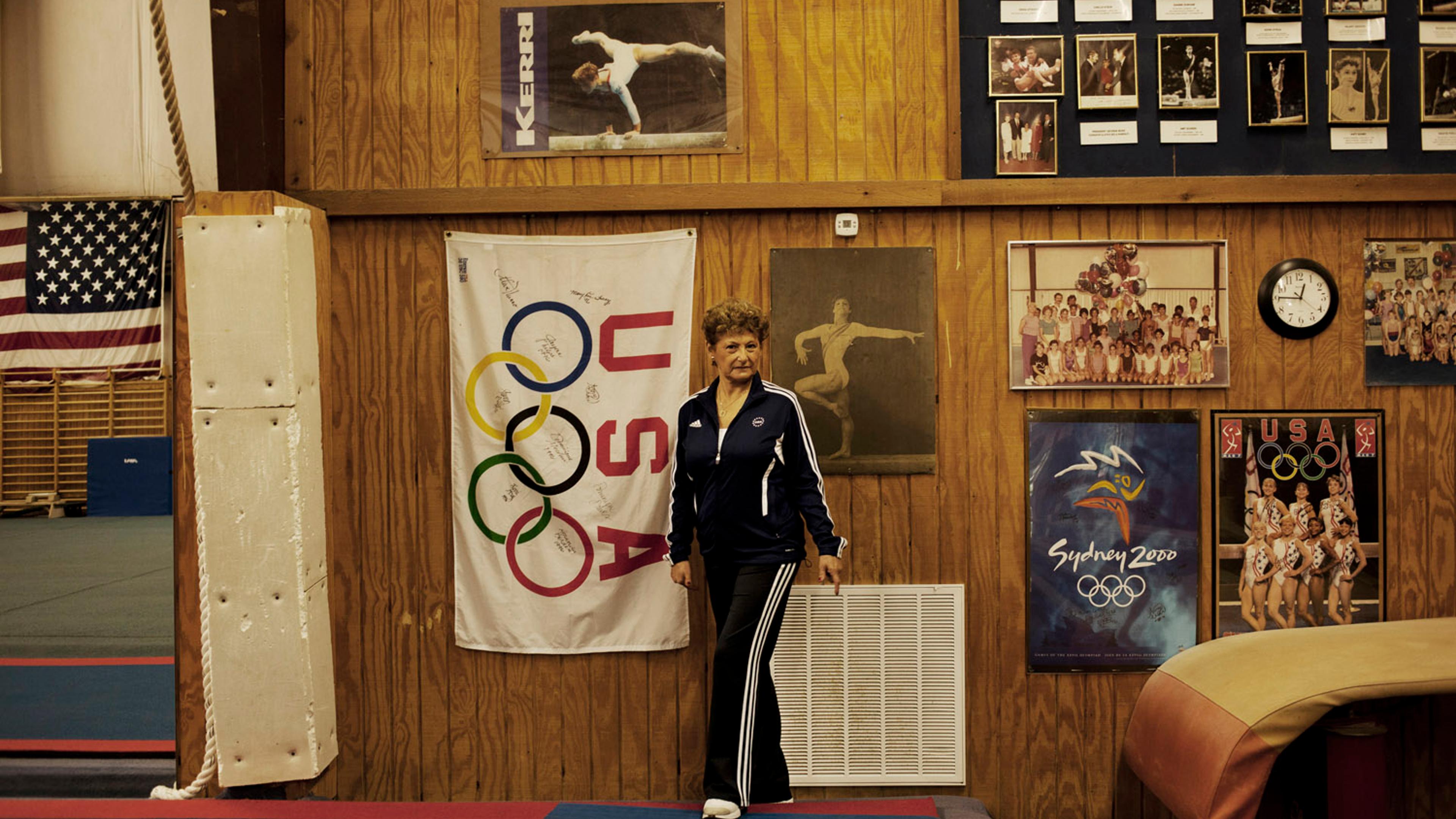 Martha Karolyi in the old gym.