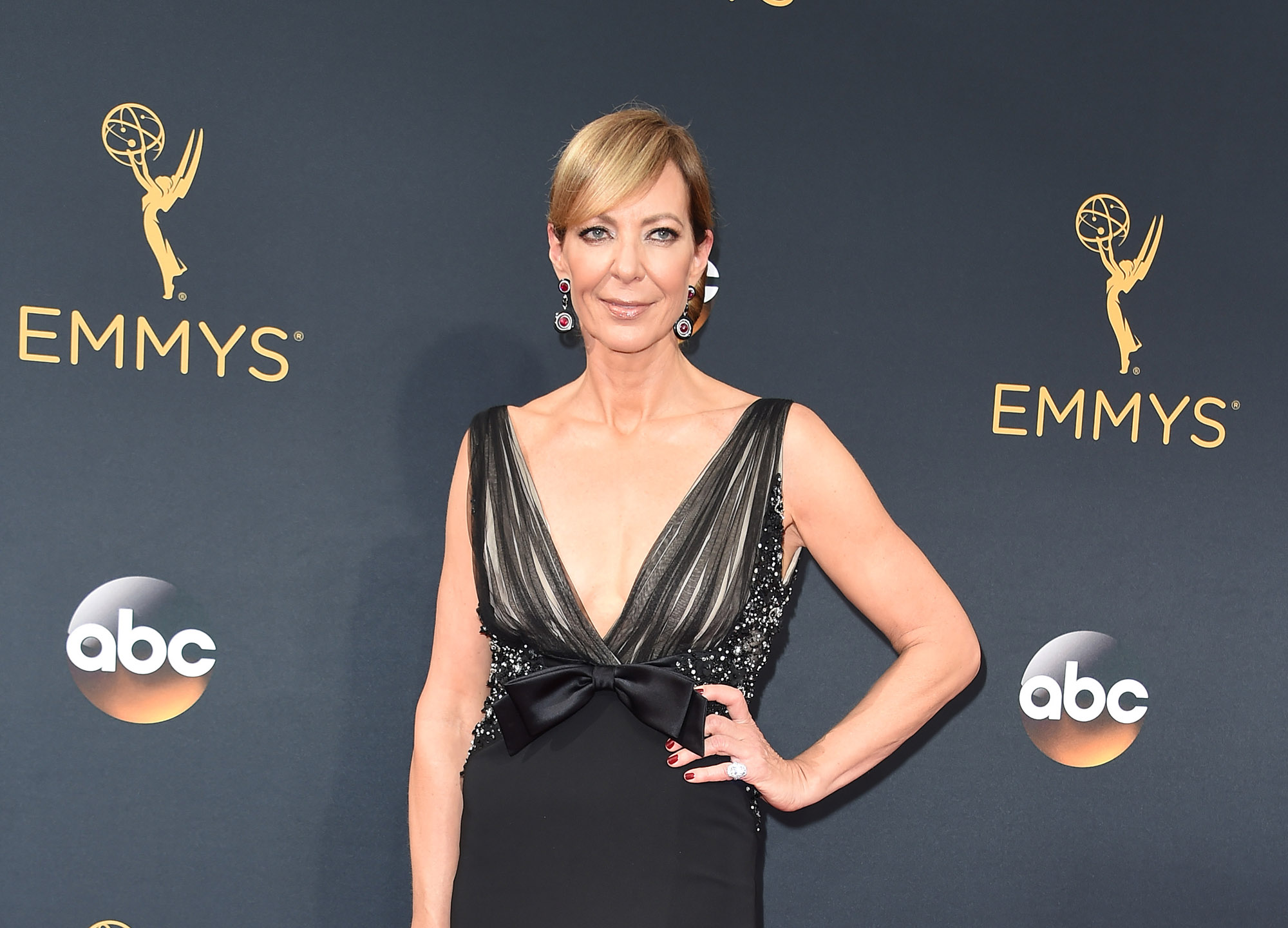 strapless open back dress Allison Janney Two-Tone Dress 2018 BAFTA Awards main image 0
