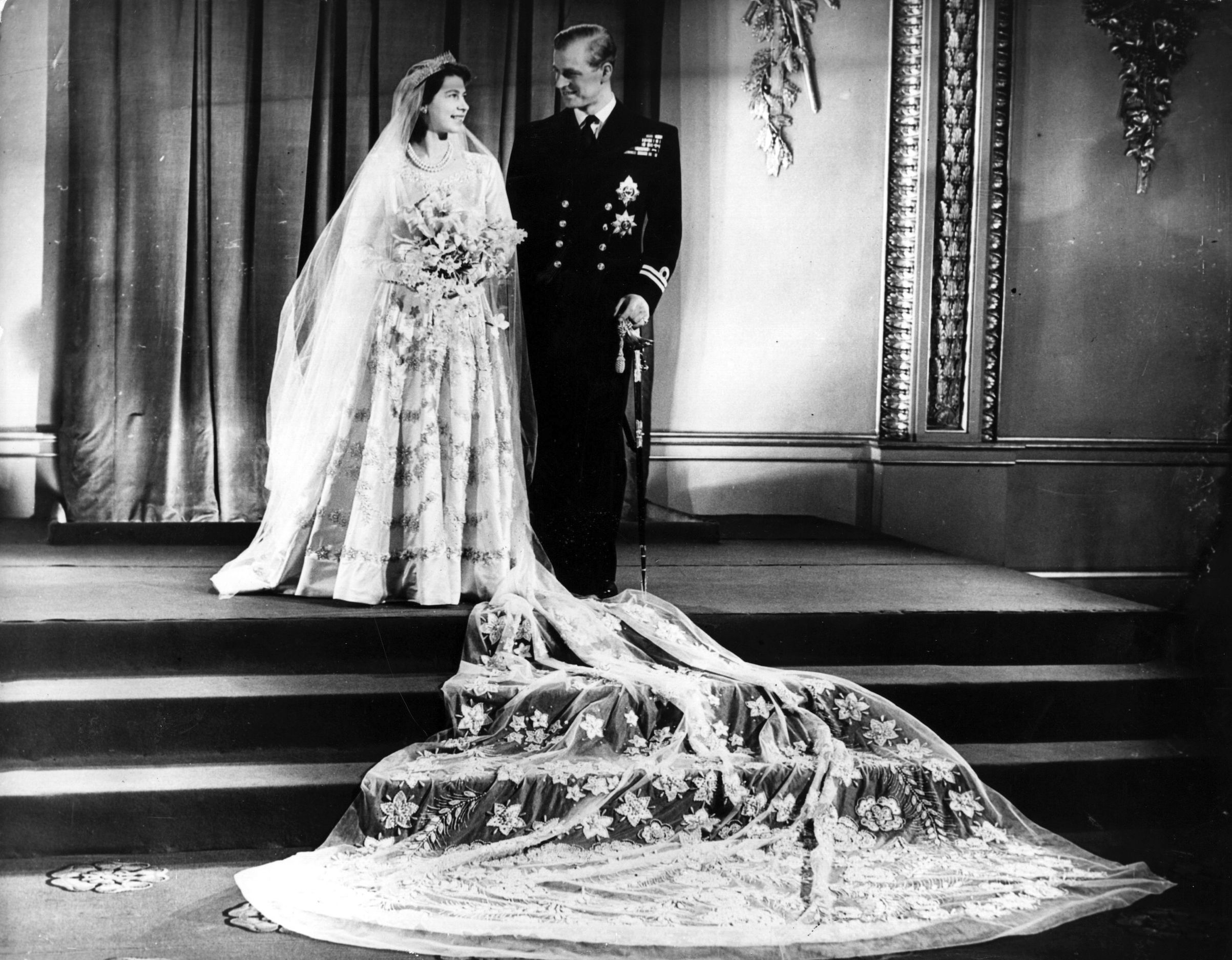 sachin and babi light blue dress Inside the Making of Queen Elizabeth's Wedding Dress