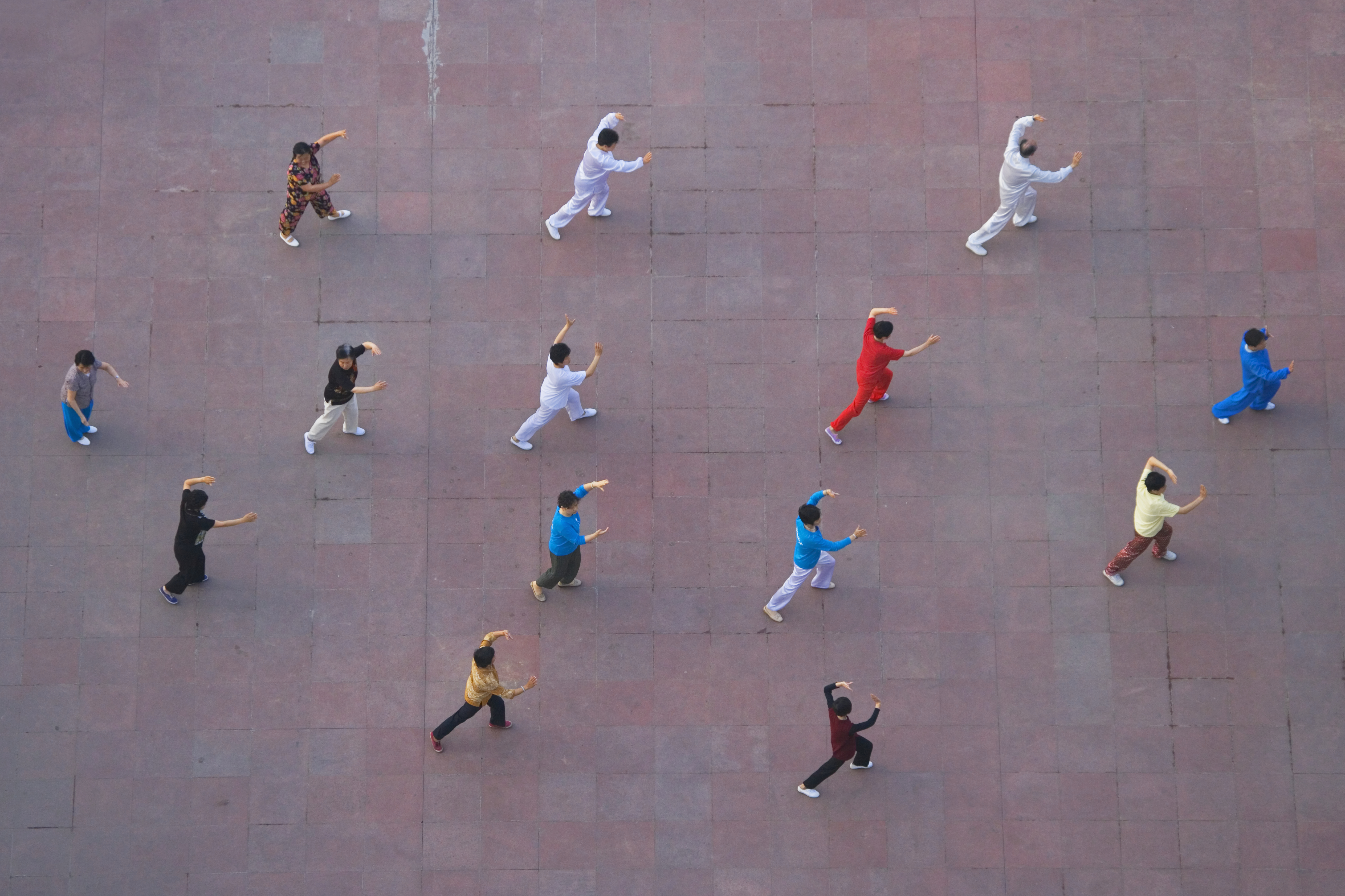 China, Sichuan Province, Fengjie, people practicing Taiji