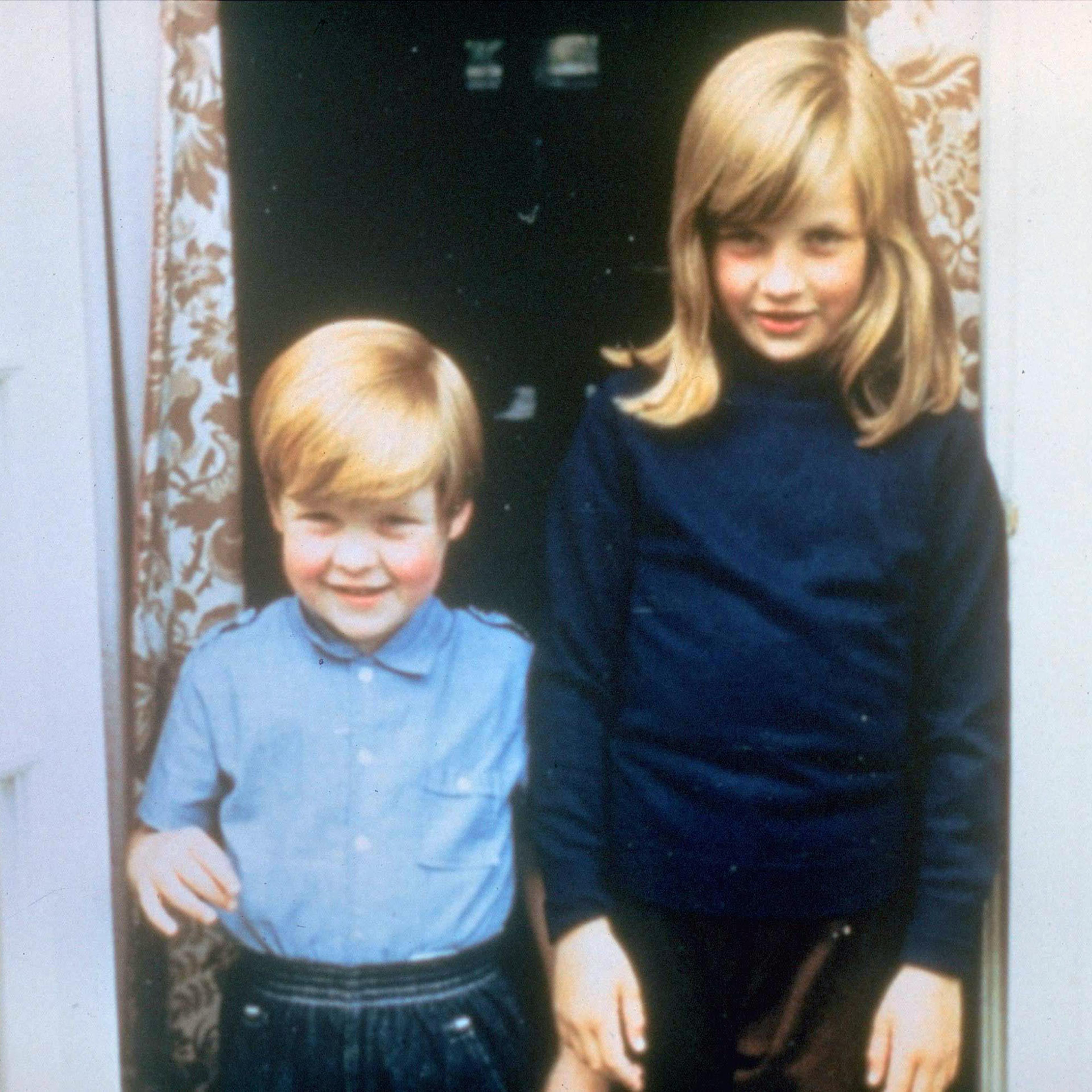Princess Diana as a young girl with her brother.