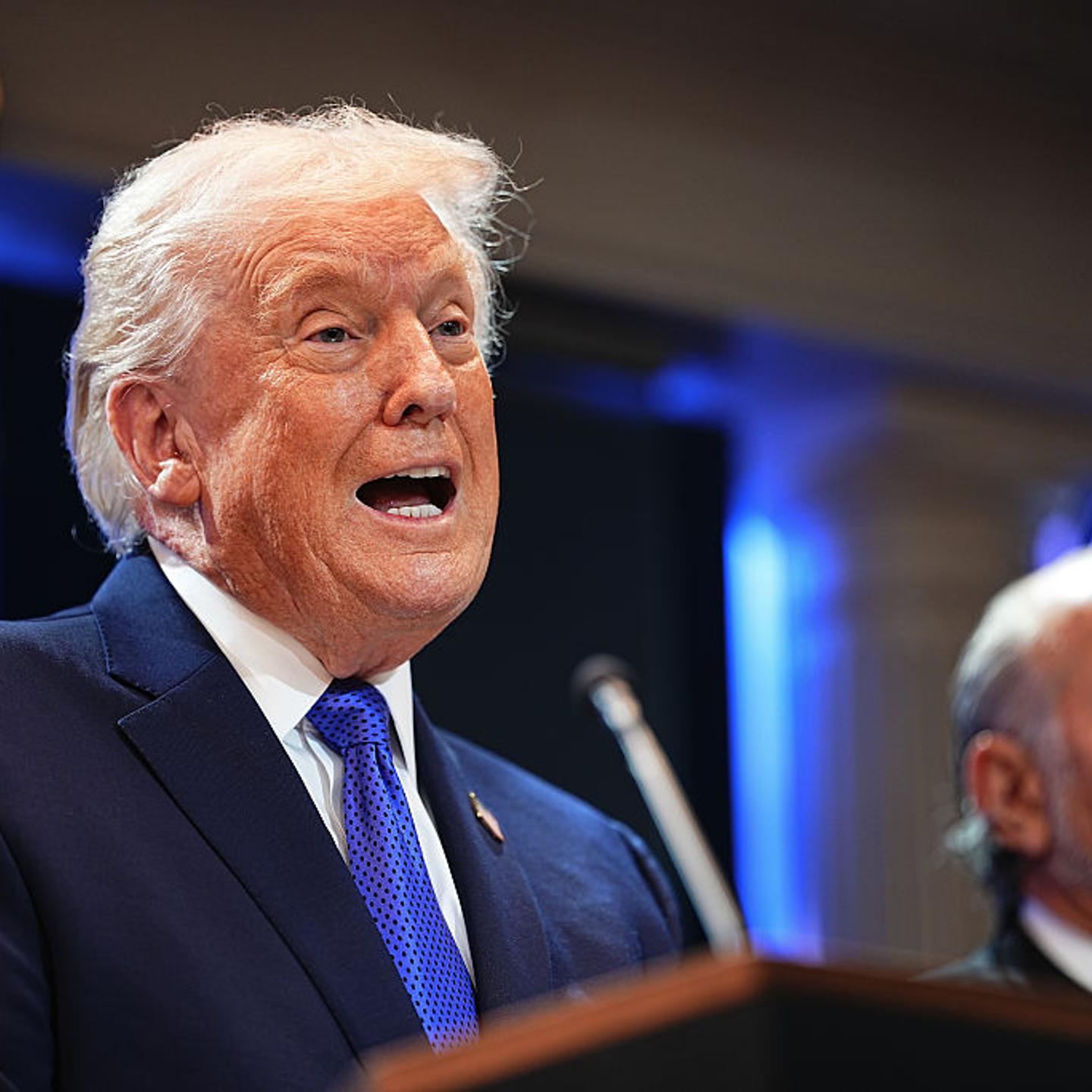 President Trump Holds Press Briefing On Supreme Court's Decision To Strike Down His Global Tariffs